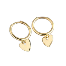 Load image into Gallery viewer, Mini Heart Hoops
